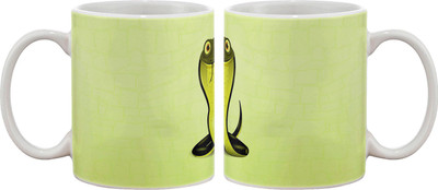 

Artifa Green Snake Cartoon Porcelain, Ceramic Mug(350 ml), Multicolor