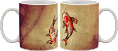 

Artifa Koi Fish Art Porcelain, Ceramic Mug(350 ml), Multicolor