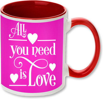 

Heyworlds all you need is love 0123 Ceramic Mug(325 ml), Multicolor