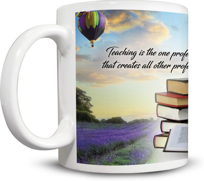 

Ackme Design Best Teacher, special Birthday Ceramic Mug(325 ml), Multicolor