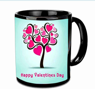 

Raj Laxmi Heart tree valentine black Ceramic Mug(350 ml)
