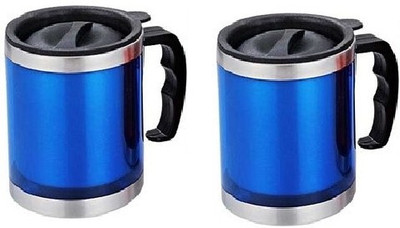

Phoenix High Quality Economical travel Stainless Steel Mug(Pack of 2), Blue