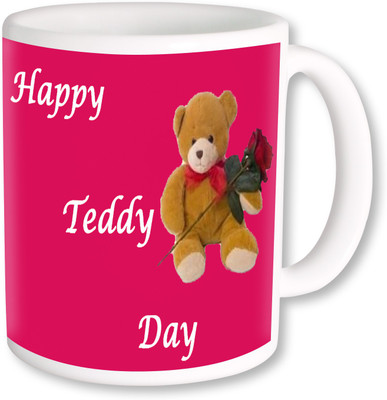 PhotogiftsIndia Happy Teddy Day With Teddy Ceramic Mug(325 ml)