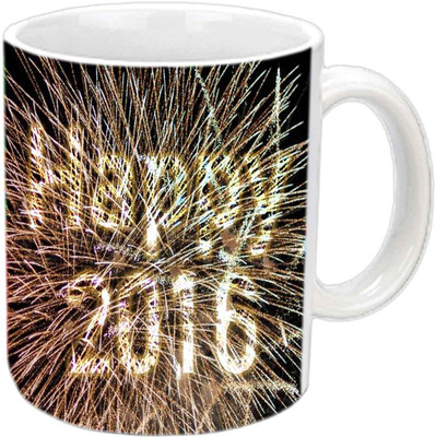 

Raj Laxmi New year fire crackers white cup Ceramic Mug(350 ml)