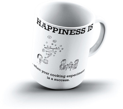 

Ucard Happiness Is2183 Bone China, Ceramic, Porcelain Mug(325 ml), Multicolor
