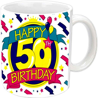 

Raj Laxmi 50th b'day bash white Ceramic Mug(350 ml)