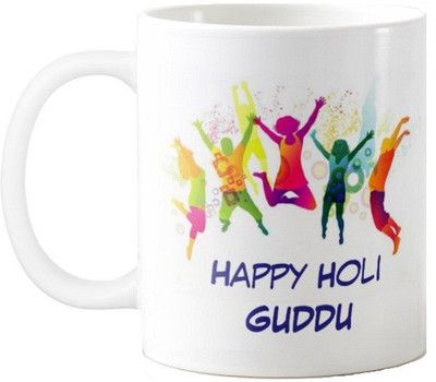 

Exoctic Silver Happy Holi Guddu Series001 Ceramic Mug(330 ml), Multicolor