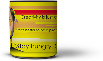 

The Nodding Head 300ml Creativity Yellow - Steve Jobs Ceramic Mug(300 ml), Multicolor