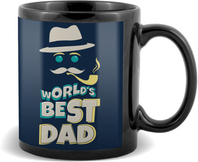 

SKY TRENDS World's Best Dad With Smokstick And Dark Blue Birthday Special Gifts For Father's Day Black Coffee Ceramic Mug(320 ml)
