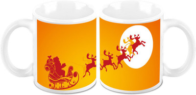 

Homesogood Christmas Arrival Ceramic Mug(325 ml, Pack of 2)