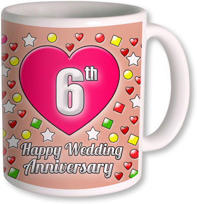 

PhotogiftsIndia Gifts For 6th Wedding Anniversary Coffee Ceramic Mug(350 ml), White