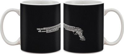 

Artifa Gun Typography Porcelain, Ceramic Mug(350 ml), Multicolor