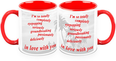 

Homesogood In Complete Love With You (Set of 2) Ceramic Mug(325 ml, Pack of 2)