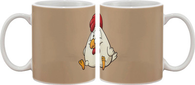 

Artifa Chicken Art Porcelain, Ceramic Mug(350 ml), Multicolor