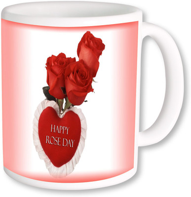 

PhotogiftsIndia Happy Rose Day With Rose 01 Ceramic Mug(325 ml), Multicolor