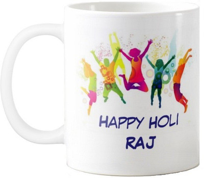 

Exoctic Silver Happy Holi Raj Series001 Ceramic Mug(330 ml), Multicolor