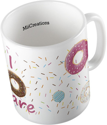 

MiiCreations Printed ,Donut Pattern Ceramic Mug(325 ml), Multicolor
