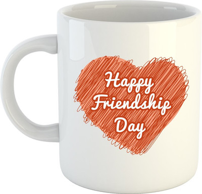 

HuppmeGift Happy Friends Day White Ceramic Mug(350 ml)