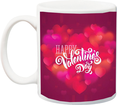 

ME&YOU Gift for Husband,Wife;Happy Valentine's Day Printed Coffee Ceramic Mug(325 ml), Multicolor