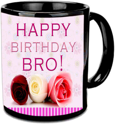 

Raj Laxmi 3 roses black Ceramic Mug(350 ml)