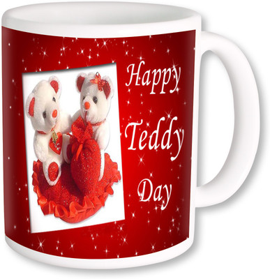 

PhotogiftsIndia Happy Teddy Bear Day Ceramic Mug(325 ml), Multicolor