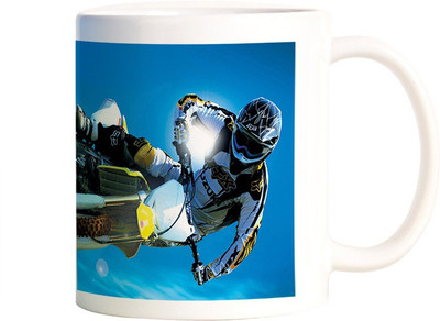 

Rangeele Inkers Bike Stunt In Air Ceramic Mug(300 ml), Multicolor
