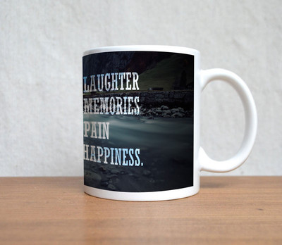 60% OFF on StyBuzz Laughter Happness Memories Porcelain Coffee Mug(300 ml)
