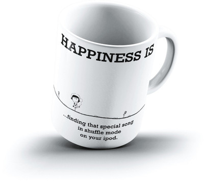 

Ucard Happiness Is1850 Bone China, Ceramic, Porcelain Mug(325 ml), Multicolor