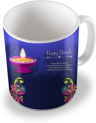 

SKY TRENDS sky trends # D024 diwali gift set Ceramic Mug(325 ml), White