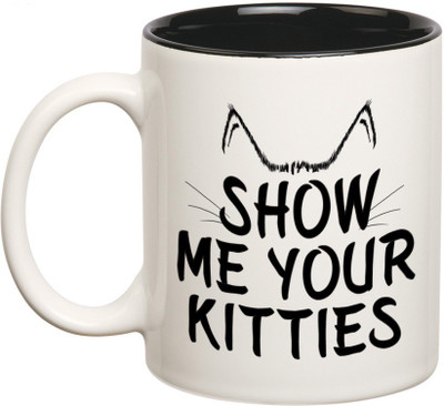 

Prithish Show Me Your Kitties Double Color Ceramic Mug(330 ml), Multicolor