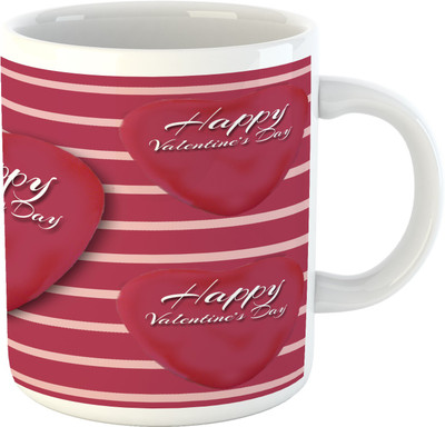 

Deeher Gifts Happy Valentine's Day design3 Ceramic Mug(330 ml), Multicolor