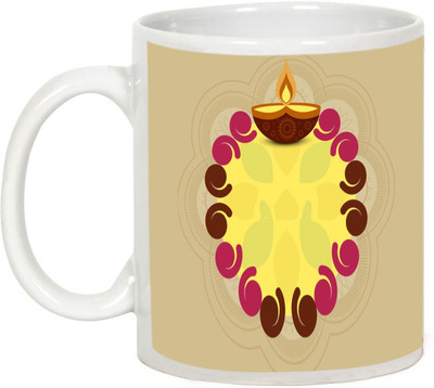 

AllUPrints Gifts For Deepawali - Happy Diwali Lights Design 2 Ceramic Mug(325 ml), White