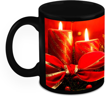 

Homesogood Burning Christmas Candles Ceramic Mug(325 ml)