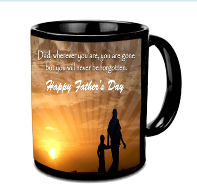 

Raj Laxmi Happy Fathers Day With Lovely Sunset View Multicolor Ceramic Mug(350 ml), Black