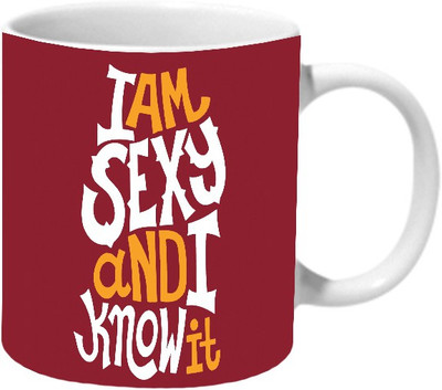

Mooch Wale I Am Sexy And I Know It Ceramic Mug(325 ml), Multicolor