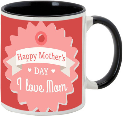 

AllUPrints Happy Mother's Day Mom Black Coffee Ceramic Mug(325 ml), Multicolor