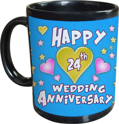 66% OFF on SajawatHomes 24th Wedding Anniversary Coffee Ceramic Coffee Mug(350 ml)