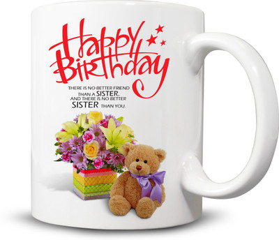 

Ackme Design Sister's Birthday Cool Coffees Ceramic Mug(325 ml), Multicolor