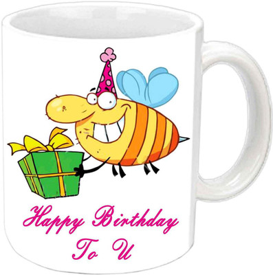 

Raj Laxmi bee present white mug Ceramic Mug(350 ml)