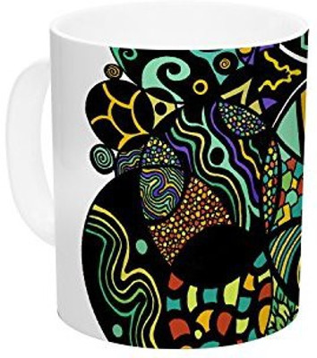 

Kess InHouse InHouse Pom Graphic Design Multicolor Life Ceramic Coffee, 11 oz, Multicolor Ceramic Mug(60 ml)