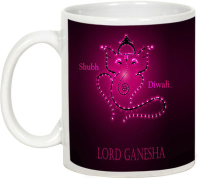 

AllUPrints Gifts For Deepawali - Prosperous Happy Diwali Design 38 Ceramic Mug(325 ml), White
