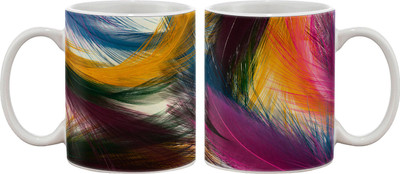 

Artifa Colourful Feathers Porcelain, Ceramic Mug(350 ml), Multicolor