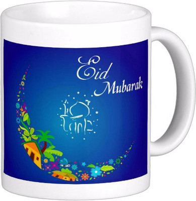 

Exoctic Silver Eid Mubarak AB001 Ceramic Mug(300 ml), Multicolor
