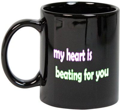 

Prithish My Heart Is Beating For You Black Ceramic Mug(330 ml)