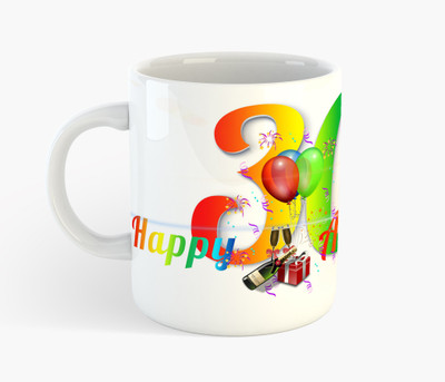 

Deeher Gifts Happy 30th Anniversary Ceramic Mug(350 ml), Multicolor