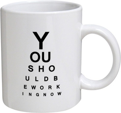 

Disginer Cases You Should Be - MyBestow White Plain Coffee Ceramic Ceramic Mug(320 ml), Multicolor