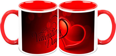 

Homesogood Beautiful Valentine's Day (Set Of 2) Ceramic Mug(325 ml, Pack of 2)