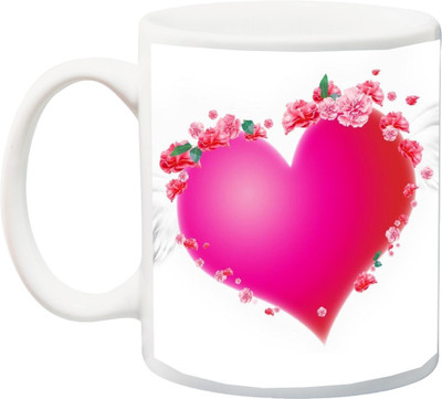 

ME&YOU Gift for Husband/Wife/Girlfriend/Boyfriend/Lover;"Love Rose red 3D printed Ceramic Mug(325 ml), Multicolor