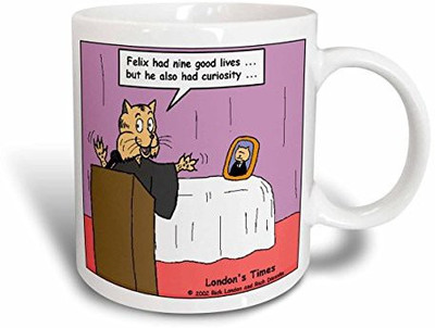 

3dRose Funeral for A Cat with apologies To Elton John Ceramic, 15 oz, White Ceramic Mug(60 ml), Multicolor