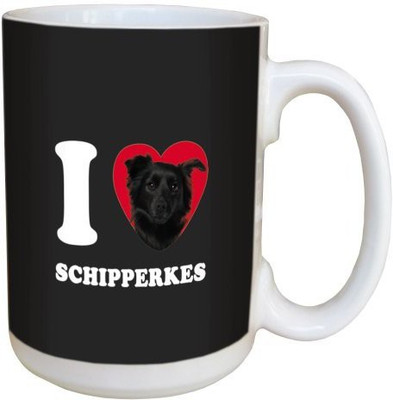 

Tree Free Free Greetings LM45114 I Heart Schipperkes Ceramic with Full-Sized Handle, 15-Ounce, Black Ceramic Mug(60 ml), Multicolor